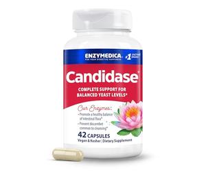 Enzymedica Candidase, Candida Cleanse Support with Cellulase & Protease Enzymes, Yeast Balance & Gut Microbiome Supplement, Gentle Formula, 42 Vegan Capsules, Gluten-Free, SOYA-Free, Non-GMO