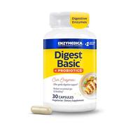 Enzymedica Digest Basic + Probiotics, Gentle Digestive Enzymes with Probiotics, Small Easy to Swallow Capsules for Everyday Digestion and Gut Health, 30 Capsules, Vegetarian, Gluten-Free