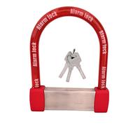 EnzZone Bike Lock Heavy Duty Anti Theft Alarm Bike U Lock, High Pitched Audible Alarm, Bicycle, Fits Fat Tire E-Bikes 20"x4" Wheels Scooters Motorcycles,16mm Stainless Steel Weather Proof 3 Keys (Red)