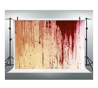 EOA 7(W) x5(H) FT Blood Splash Wall Backdrop for Halloween Festival Zombie Party Horror Red Blood Splatter Murder Crime Photography Background Birthday Photoshot Studio Prop