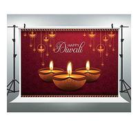 EOA 7(W) x5(H) FT Diwali Festival Party Backdrop for Photography Wall Mural India Diwali Candle Burning Lights Laxmi Puja Background Picture Photo Studio Props
