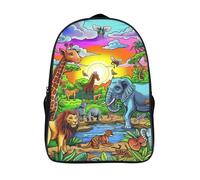 EOADVBZGR Jungle Animals Kid Back Pack,Kids School Bag 3D Backpack for Boys Children, Bookbag Kids Kindergarten Small Schoolbag Backpacks 40x28x16cm