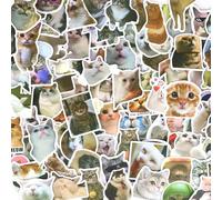 EOAMGO 100PCS Cute Cat Stickers, Funny Stickers Aesthetic for Decoration, Kawaii Stickers Meme Stickers for Scrapbooking Bottle Phone Laptop Suitcase