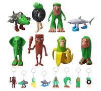 EOAMGO 16PCS Tung Tung Tung Sahur Figures Set, Italian Brainrot Desk Decor, Funny Tralalero Tralala 3D Printed Desk Toy, Shark in Sneakers AI Brainrot Animals Figurines