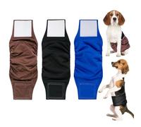 EOAMGO 3 PCS Reusable Dog Diapers, Washable Male Dog Nappies, Adjustable Belly Bands for Small Medium Large Dogs (XL)