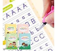 EOAMGO 4Pcs Reusable Magic Practice Copybook for Kids, Calligraphy Handwriting Practice Book Set for Children, Magic Ink Copybooks for Kids