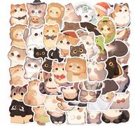EOAMGO 50PCS Cute Cat Stickers, Funny Stickers Aesthetic for Decoration, Kawaii Stickers Meme Stickers for Scrapbooking Bottle Phone Laptop Suitcase
