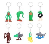 EOAMGO 8PCS Tung Tung Tung Sahur Keychains, Italian Brainrot Keychains Decor, Funny Tralalero Tralala 3D Printed Toy, Shark in Sneakers AI Brainrot Animals Figurines