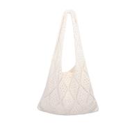 EOAMGO Beach Hand Bag for Women, Crochet Tote Womens Bags, Small Lightweight Mesh Beach Boho Women's Bag, Foldable Summer Handbags for Holiday, Daily Work, Shopping, Travel (Beige)