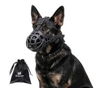 EOAMGO Dog Muzzle for Medium Large Dogs, Soft Silicone Basket Muzzle with Reflective Adjustable Straps, Breathable Anti Biting Barking Chewing Muzzles for Walking Training Grooming (XL)