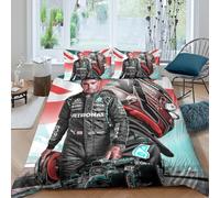 EOASNRTCB 3D Lewis Hamilton Duvet Cover Set F1 Racing Bedding Quilt Cover with Hidden Zipper Closure for Kids Teens Adults Microfiber Bedding Decro King(220x240cm)