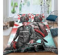 EOASNRTCB 3D Printed Duvet Cover Lewis Hamilton Bedding Set for Children Youth,Bedding Set with Pillowcases,Microfiber Quilt Cover Double（200x200cm）
