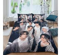 EOASNRTCB 3D Printed Duvet Cover Stray Kids Bedding Set for Children Youth,Bedding Set with Pillowcases,Microfiber Quilt Cover King(220x240cm)