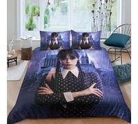 EOASNRTCB 3D Printed Duvet Cover Wednesday Bedding Set for Children Youth,Bedding Set with Pillowcases,Microfiber Quilt Cover Double（200x200cm）