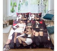EOASNRTCB Blackpink 3D Printed Duvet Cover Set Bedding Set,Hidden Zipper Microfiber Soft Comforter Cover,Boys Bedding Set Blackpink Quilt Cover Double（200x200cm）