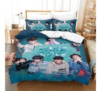 EOASNRTCB BTS Bulletproof Boy Duvet Cover Set 3D Print Bedding Set Stylish Decor Bangtan Boys Comforter Quilt Cover with Pillowcases Ultra Soft Microfiber With Zipper Single(140x200cm)