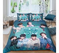 EOASNRTCB Duvet Cover BTS Bulletproof Boy Bedding Set 3D Bangtan Boys Printing Quilt Cover for Kids Boys Girls Comforter Cover Bedding & Linen Room, With Zipper Double(200x200cm)
