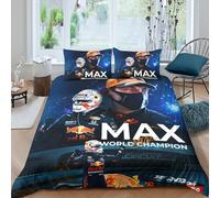 EOASNRTCB F1 Racing 3D Duvet Cover with Pillowcases Bedding Set with Zipper Soft Comfortable Microfiber Quilt Cover Double(200x200cm)