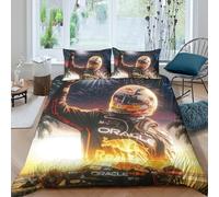 EOASNRTCB F1 Racing Duvet Cover Sets Kids Bedding Sets Boys, F1 Racing Quilt Cover, Ultra Soft Microfiber, Hidden Zipper, with Pillowcase Bedroom Decor Double(200x200cm)