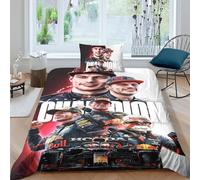 EOASNRTCB F1 Racing Duvet Cover with Pillowcases 3D Printed F1 Driver Bedding Set with Zipper Closure Soft Microfiber Quilt Cover Set Single(135x200cm)
