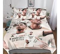 EOASNRTCB Jude Bellingham 3D Printed Duvet Cover Set Bedding Set,Hidden Zipper Microfiber Soft Comforter Cover,Boys Bedding Set Football Star Quilt Cover King（220x240cm）