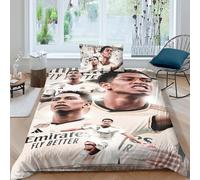 EOASNRTCB Jude Bellingham Bedding Set Printed Duvet Cover Football Star Quilt Cover Set with Zipper Closure Kids Bedding Set, Microfiber Duvet Cover + Pillowcases Single（135x200cm）