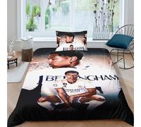 EOASNRTCB Jude Bellingham Duvet Cover, Kids 3D Bedding Set, Comforter Cover Ultra Soft Football Star Quilt Cover for Girls, Boys And Teens, With Duvet Cover & Pillowcase Single（135x200cm）