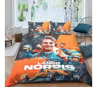 EOASNRTCB Lando Norris 3D Printed Duvet Cover with Pillowcases Bedding Set with Zipper Closure Hypoallergenic Soft Microfiber Quilt Cover Set King(220x240cm)