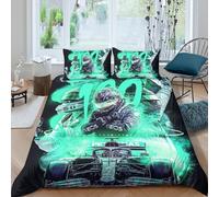 EOASNRTCB Lewis Hamilton 3D Printed Duvet Cover And Pillowcases Bedding Set with Zipper Closure Hypoallergenic Soft Microfiber Quilt Cover Set Double(200x200cm)