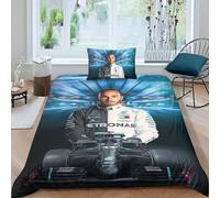 EOASNRTCB Lewis Hamilton Pattern 3D Printed Duvet Cover Set for Boys Girls And Youth,Bedding Set with Pillowcases,Microfiber Quilt Cover Single(135x200cm)