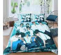EOASNRTCB Stray Kids 3D Printed Bedding Duvet Cover with Zipper Closure for Bedding Set, Soft Microfiber for Kids Teens Adults Bedding Quilt Cover Double(200x200cm)
