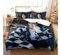 EOASNRTCB Stray Kids Bedding Set Printed Duvet Cover Stray Kids Quilt Cover Set with Zipper Closure Kids Bedding Set, Microfiber Duvet Cover + Pillowcases Single(140x200cm)