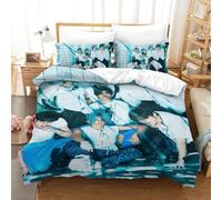 EOASNRTCB Stray Kids Duvet Cover Set 3D Print Bedding Set Stylish Decor Stray Kids Comforter Quilt Cover with Pillowcases Ultra Soft Microfiber With Zipper Single（140x200cm）