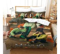 EOASNRTCB Stray Kids Duvet Cover Set, 3D Stray Kids Print Bedding Cute Quilt Cover with Pillowcases Soft Microfiber Easy Care Quilt Cover for Kids Bedroom Bed Single(140x200cm)