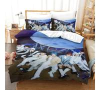 EOASNRTCB Stray Kids Duvet Cover Sets Kids Bedding Sets Boys, Stray Kids Quilt Cover, Ultra Soft Microfiber, Hidden Zipper, with Pillowcase Bedroom Decor Single(140x200cm)