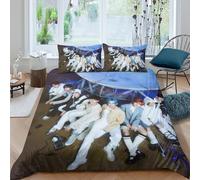 EOASNRTCB Stray Kids Duvet Cover with Pillowcases 3D Printed Bedding Set with Zipper Closure Unique Design Anti-allergic Quilt Cover Double(200x200cm)