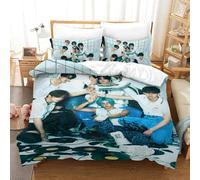 EOASNRTCB Stray Kids Printed Duvet Cover Soft Microfiber Bedding Set for Kids Adults Teenager with Hidden Zipper Closure Quilt Cover for Home Decoration Single（140x200cm）