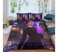 EOASNRTCB Wednesday Duvet Cover Set, 3D Printed Addams Bedding Quilt Cover Set, Soft Microfiber Easy Care Bedding Set, Suitable For Teenagers Or Adults Comforter Cover Set Double（200x200cm）