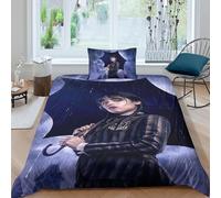 EOASNRTCB Wednesday Duvet Cover Set Printed Bedding Quilt Cover Soft Microfiber Bedding Set With Zipper Closure For Boys Girls Kids Single(135x200cm)