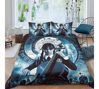 EOASNRTCB Wednesday Duvet Cover with Pillowcases 3D Printed Addams Bedding Set with Zipper Closure Soft Microfiber Quilt Cover Set Double(200x200cm)