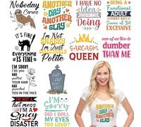 EoBeCy 12 Sheets Funny Iron on Transfers for T-Shirts