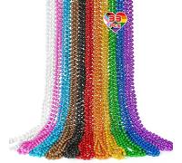 EOBOH 33PCS Pride Necklace Accessories, Progress LGBTQ Beads Decorations, 11 Kinds Progress Rainbow Necklace Bulk, Gay Lesbian LGBT Beads Stuff for Pride Month Parade Throws Party Favors