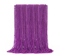 EOBOH 50PCS Mardi Gras Beads, Purple Bead Necklace Party Favors, 33" Necklaces, Festival Parade Throw Accessories for Halloween Mardi Gras Wedding Birthday Celebrations Decorations