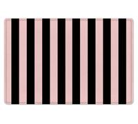 EOBTAIN Black Striped Bath Mat for Shower Pink Stripe Bathroom Rugs Funny Abstract Bathtub Mat Non Slip Door Mat Indoor Entrance Memory Foam Floor Mat for Bedroom Bathroom Accessory 24x16 Inch
