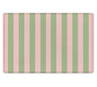 EOBTAIN Pink Green Striped Bathroom Rugs Non Slip Washable Funny Stripe Memory Foam Bath Mat for Shower Rustic Bathtub Mat Door Mat Indoor Entrance Floor Mat for Bedroom Bathroom Accessory 24x16 Inch