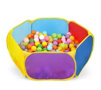 Eocolz Kids Ball Pit Large Pop Up Childrens Ball Pits Tent for Toddlers Playhouse Baby Crawl Playpen with Basketball Hoop and Zipper Storage Bag, Balls Not Included (1M Multicolor)