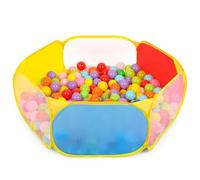 Eocolz Kids Ball Pit Large Pop Up Toddler Ball Pits Tent for Toddlers Girls Boys for Indoor Outdoor Playhouse Baby Playpen w/Zipper Storage Bag, Balls Not Included (Blue Yellow Red Green)