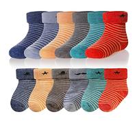 Eocom 6 Pairs Children's Winter Thick Warm Wool Socks Soft Kids Toddler Baby Girls Boy Thermal Crew Socks(Stripe, 3-5 Years)