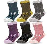 Eocom 6 Pairs Children's Winter Warm Wool Animal Crew Socks Kids Boys Girls Socks - - 8-12 Years