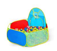 Eocusun Kids Ball Pit, Indoor & Outdoor Baby Toddler Ball Pit Pool play tent, Portable Pop Up Ball Pool with Basketball Hoop and Zippered Storage Bag (Balls not Included)